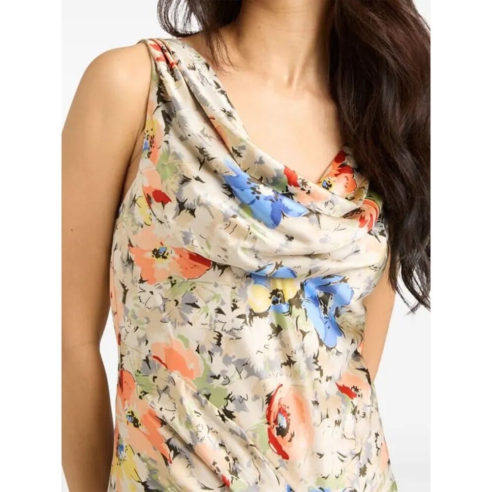 NWT Cinq à Sept Ciara Painted Garden-Print Dress Cream Size 8 - Picture 4 of 9